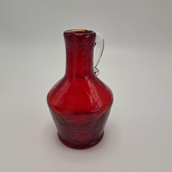 Kanawha Red Glass Pitcher Bud Vase Vintage Glass Art - Picture 4 of 7